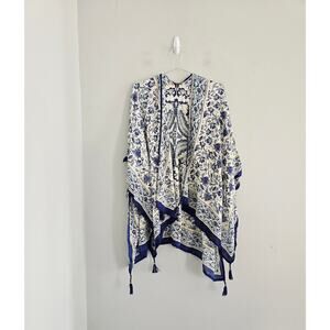 Vince Camuto Blue Boho Kimono One Size